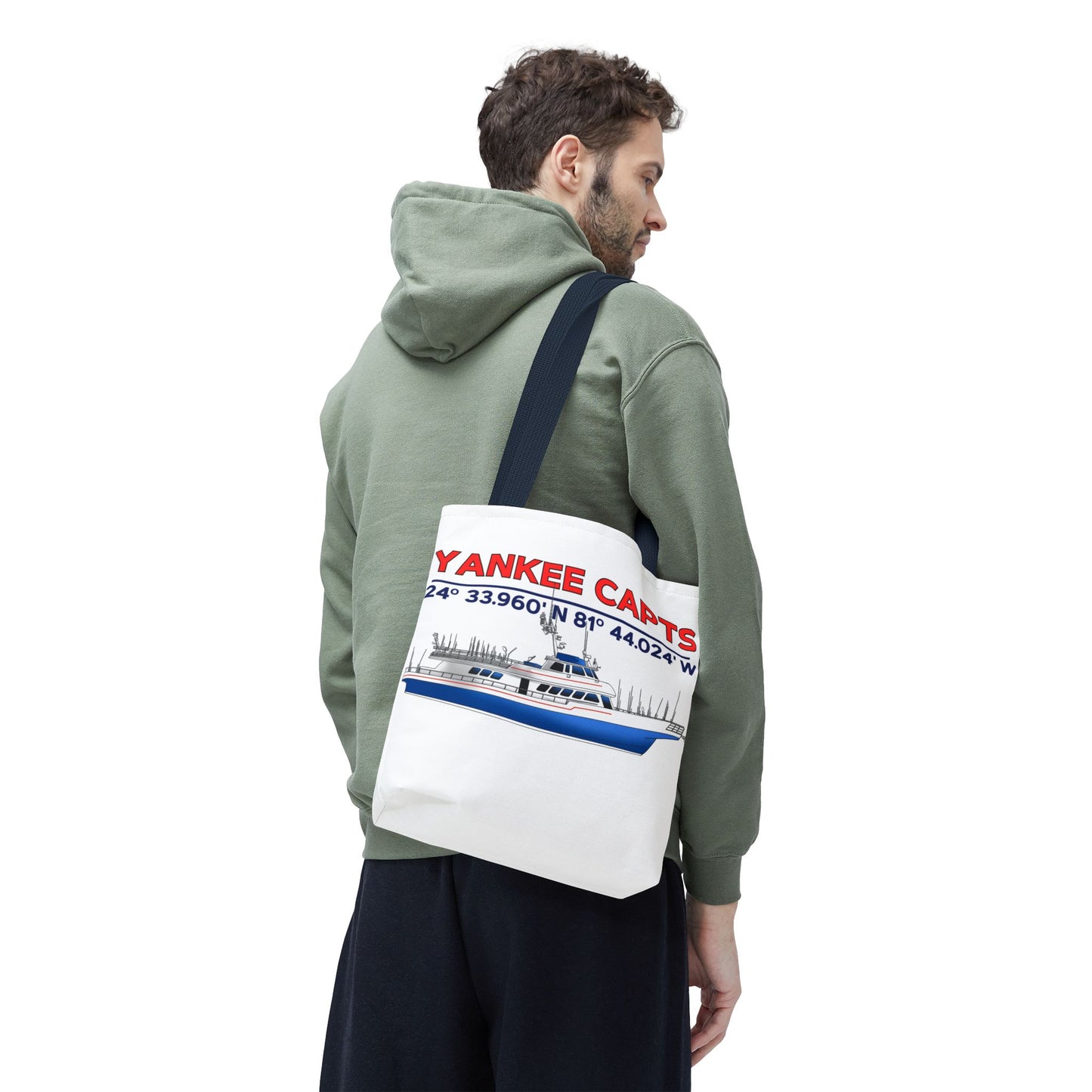 Yankee Capts Tote Bag - Nautical Design for Fishing Lovers