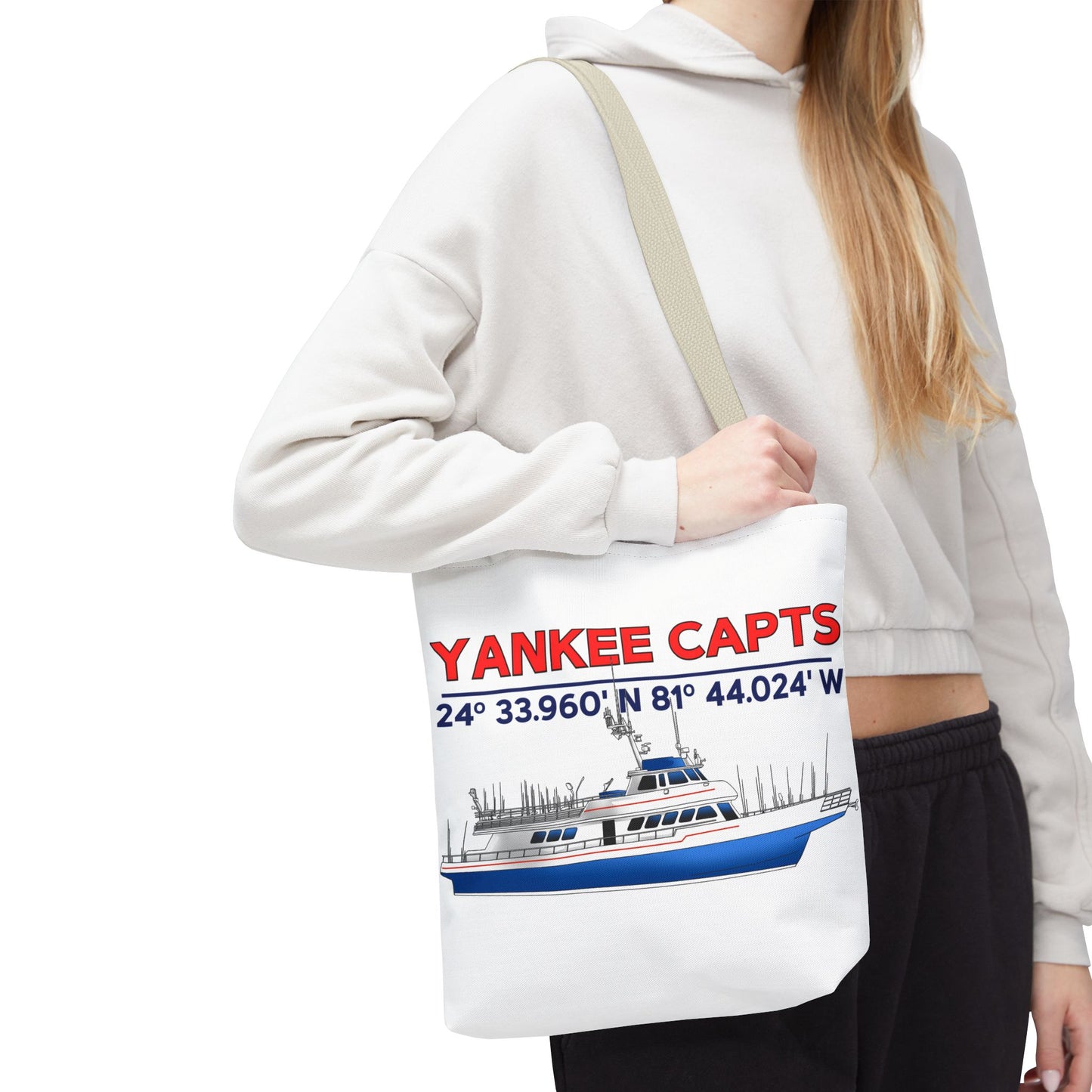 Yankee Capts Tote Bag - Nautical Design for Fishing Lovers