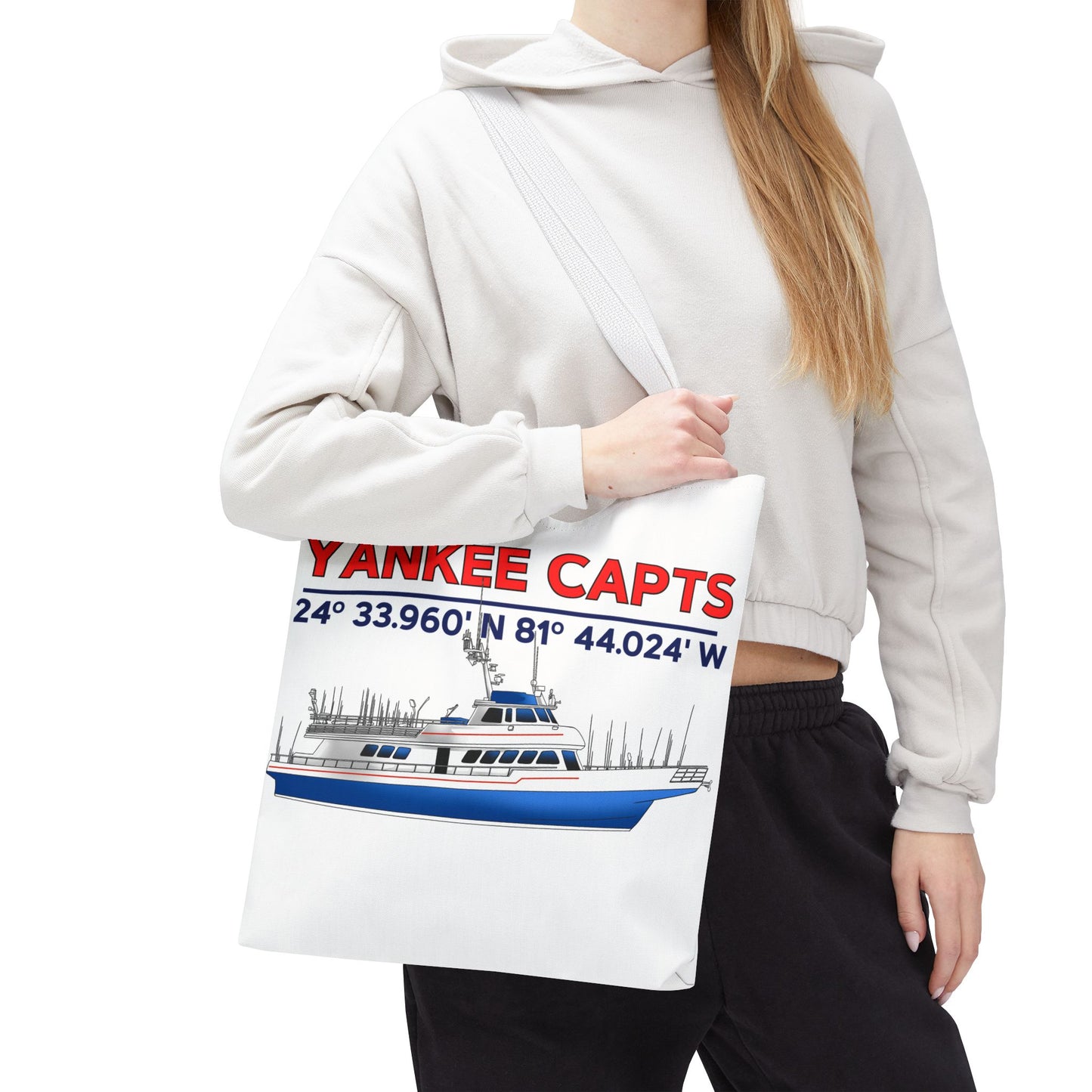 Yankee Capts Tote Bag - Nautical Design for Fishing Lovers