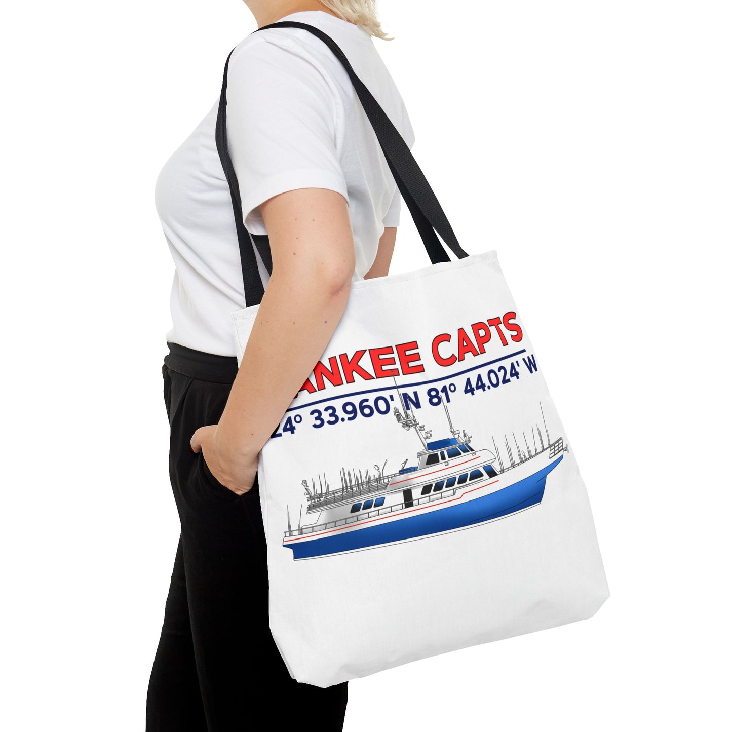 Yankee Capts Tote Bag - Nautical Design for Fishing Lovers
