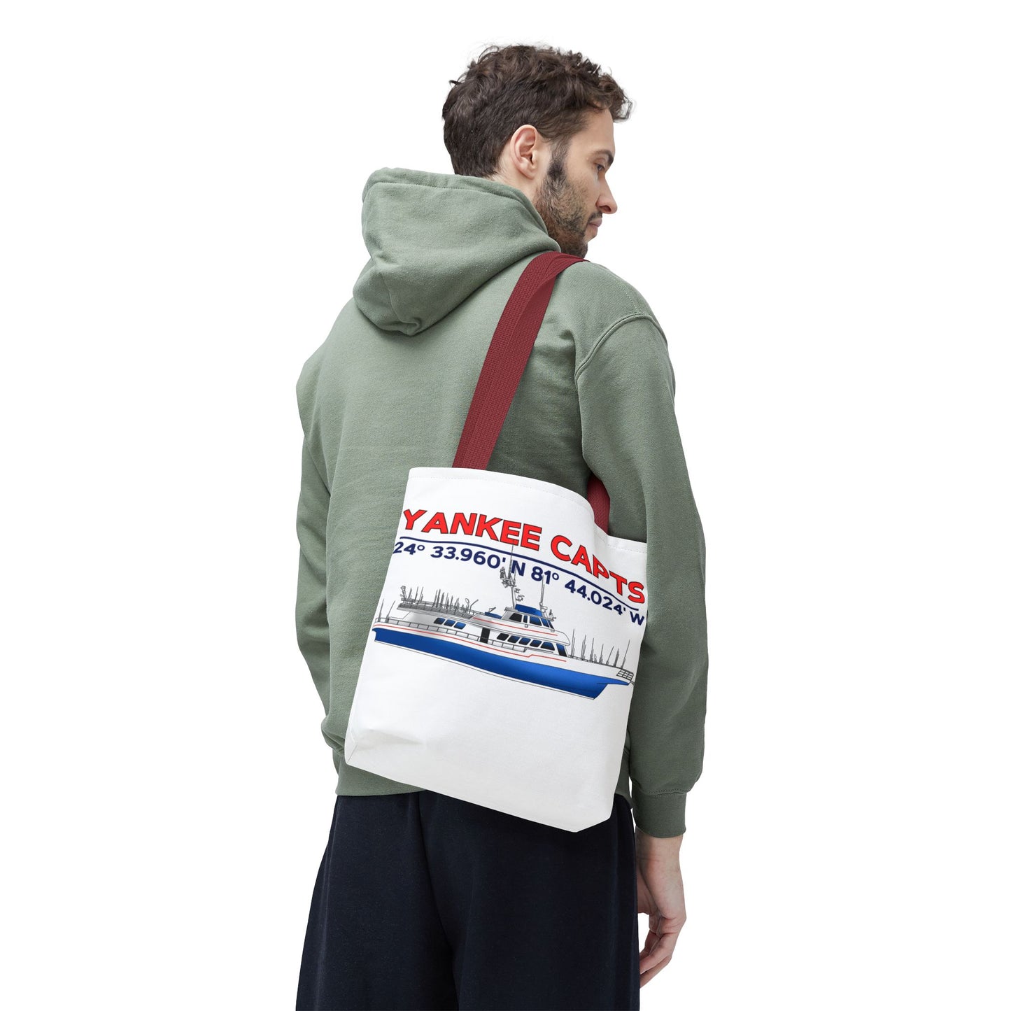Yankee Capts Tote Bag - Nautical Design for Fishing Lovers